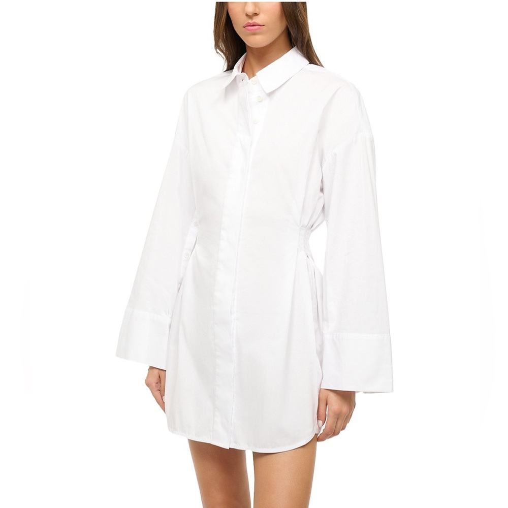 STAUD Cindy White Shirt Dress - New w/ tags